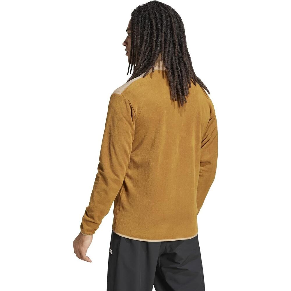 Adidas Terrex Men's Size 2XL Full-Zip Fleece Jacket Tan - Hiking Polarfleece Zip - Picture 6 of 7